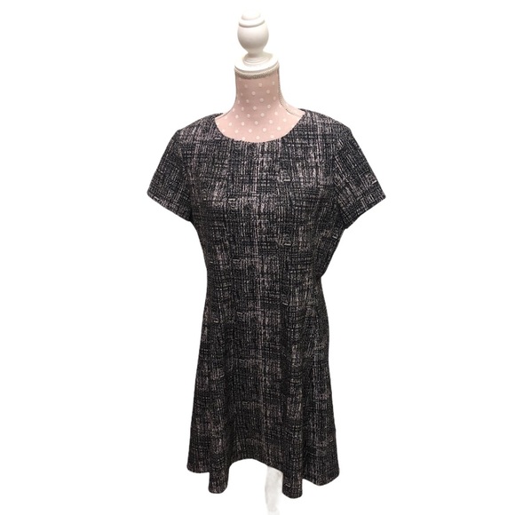 NWT DKNY Short Sleeve Jewel Neck Flare Dress Sz 14 - Picture 5 of 16